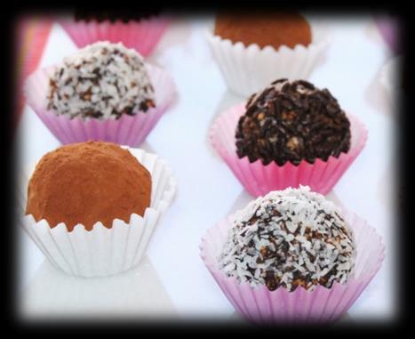 Trufas de chocolate, plátano y avena